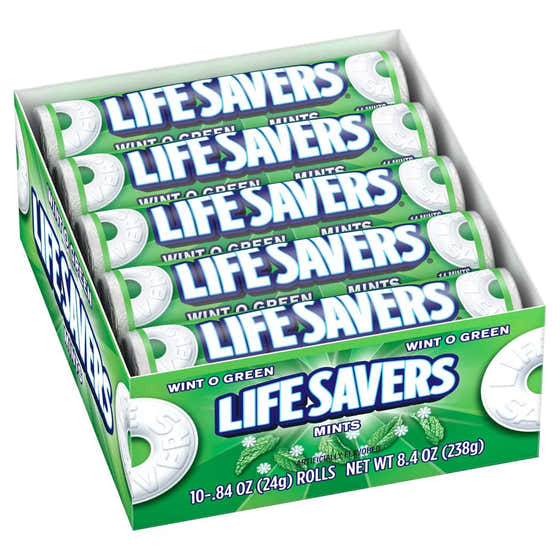 LIFE SAVERS Wint-O-Green Wintergreen Hard Candy Rolls, 0.84 oz - 20 Ct | Life Savers - Candy &amp; Chocolate