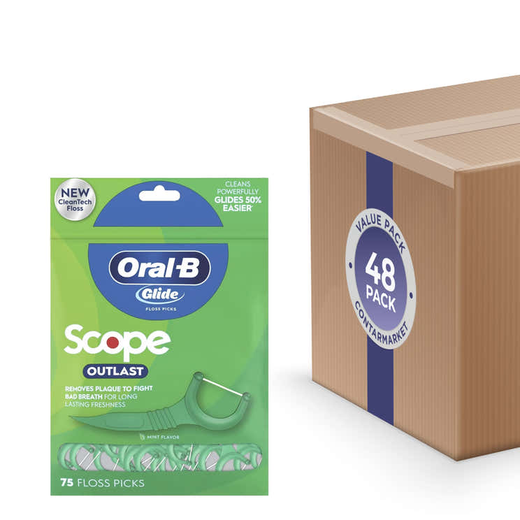 Oral-B Glide Floss Picks with Scope Mint, 75ct - 48 Pack | Oral-B - Pre Order