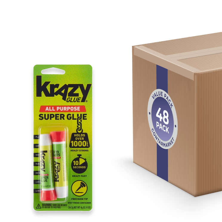 Krazy - Glue All Purpose Precision Tip Super Glue, 2 Pack - 0.14 Oz - 48 Pack | Krazy Glue - Pre Order
