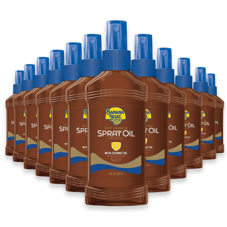 Banana Boat Deep Tanning Oil Spray SPF4 - 8oz - 12 Pack | Banana Boat - Pre Order