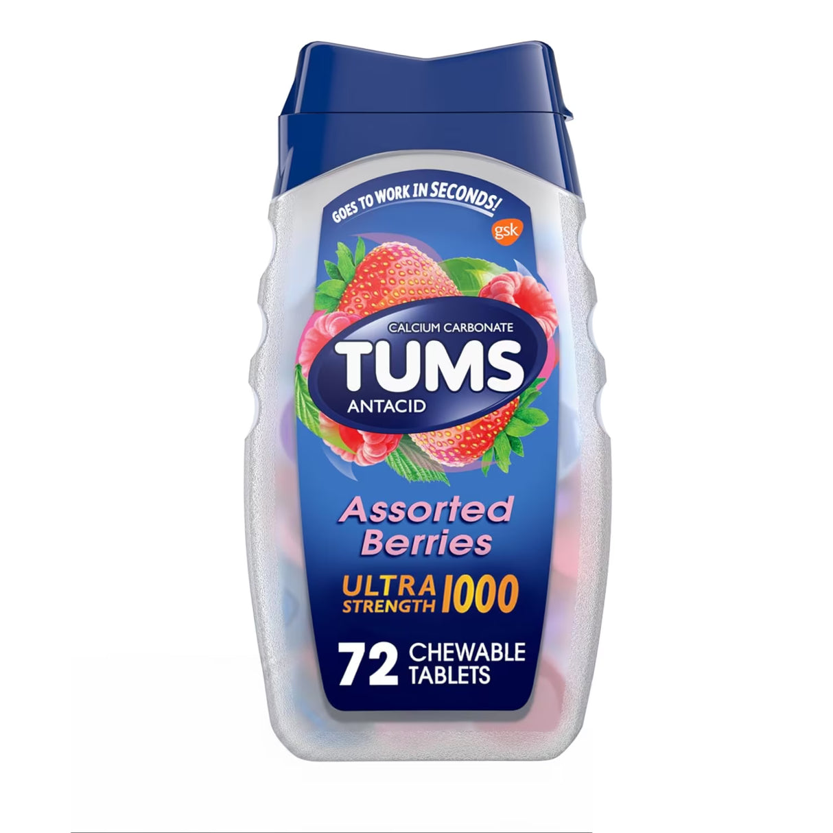 TUMS Ultra Strength Assorted Berries Antacid Tablets - 72 Ct - 24 Pack