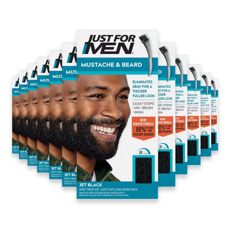 Just For Men Mustache &amp; Beard Color Gel, Jet Black  – 1 Ct – 12 Pack | Just For Men - Pre Order