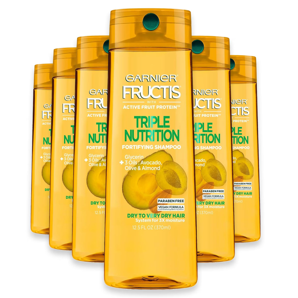 Garnier Fructis Triple Nutrition Shampoo - 12.5 oz - 6 Pack