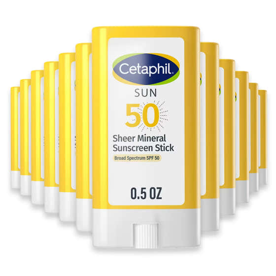 Cetaphil Sheer Mineral Face Sunscreen Stick SPF 50 Travel Size - 0.5 oz - 12 Pack | Cetaphil - cetaphil