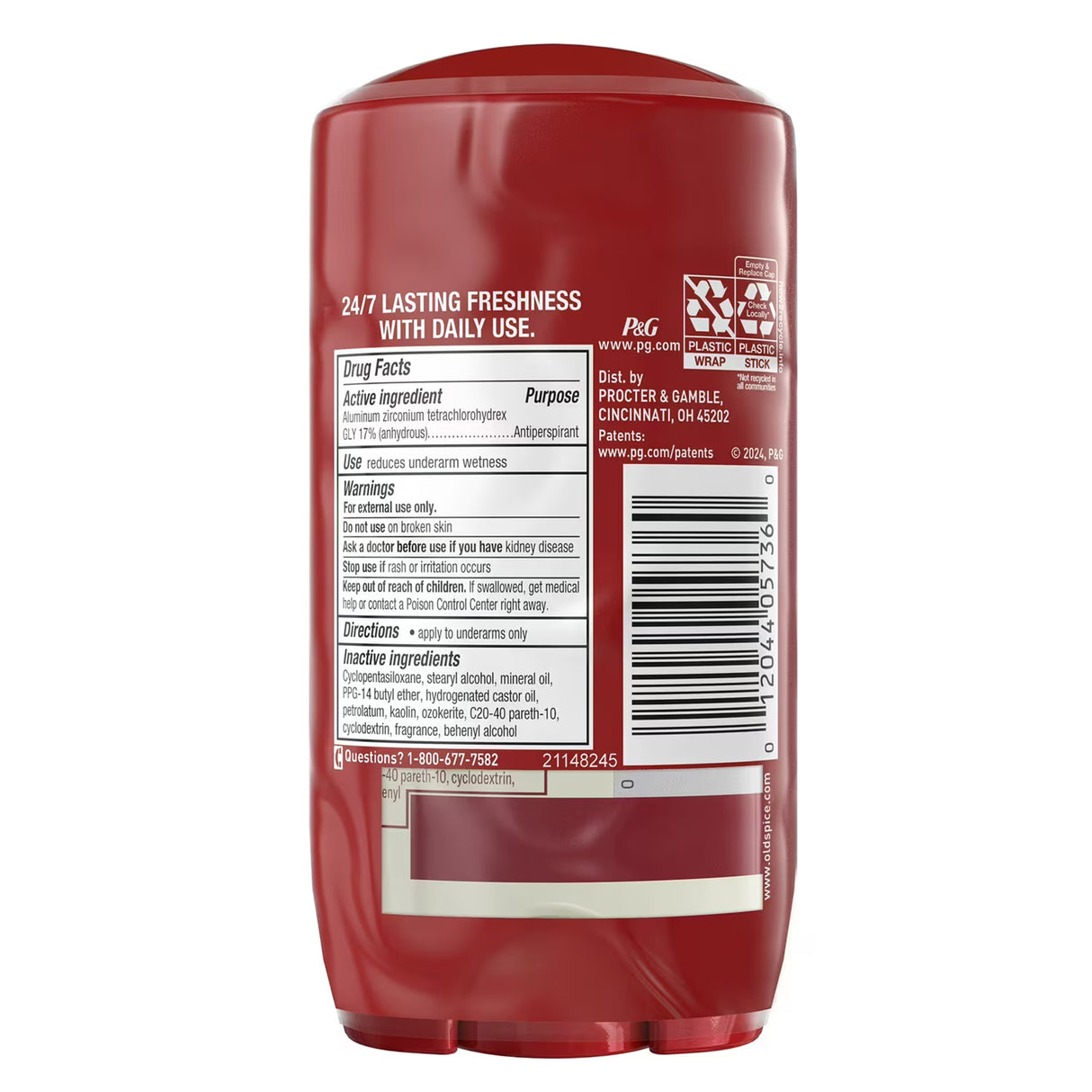 Old Spice Oasis with Vanilla Deodorant, 2.6 oz - Twin Pack - 6 Pack