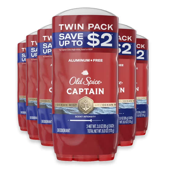 Old Spice Red Collection Captain Deodorant, 3 oz - Twin Pack - 6 Pack | Old Spice - New Arrivals