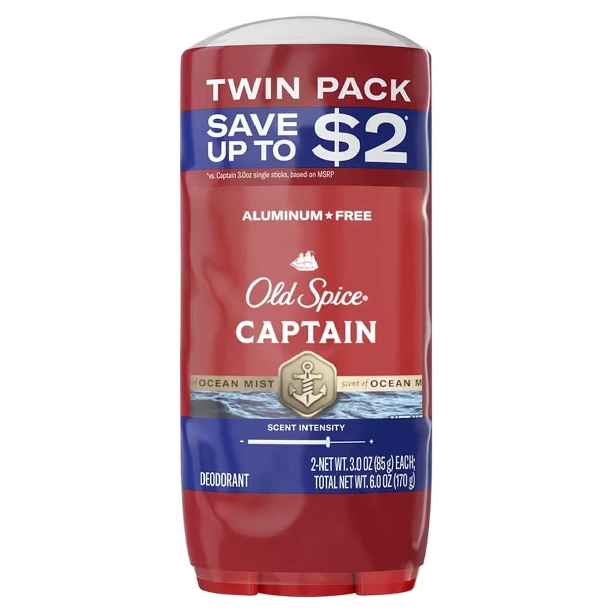 Old Spice Red Collection Captain Deodorant, 3 oz - Twin Pack - 6 Pack