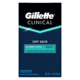 Gillette Clinical Antiperspirant Deodorant, Ultimate Fresh, Advanced Solid, 1.7 oz - 12 Pack