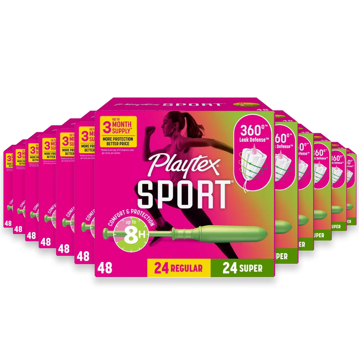 Playtex Sport Tampons Multipack – 48 Count – 6 Pack
