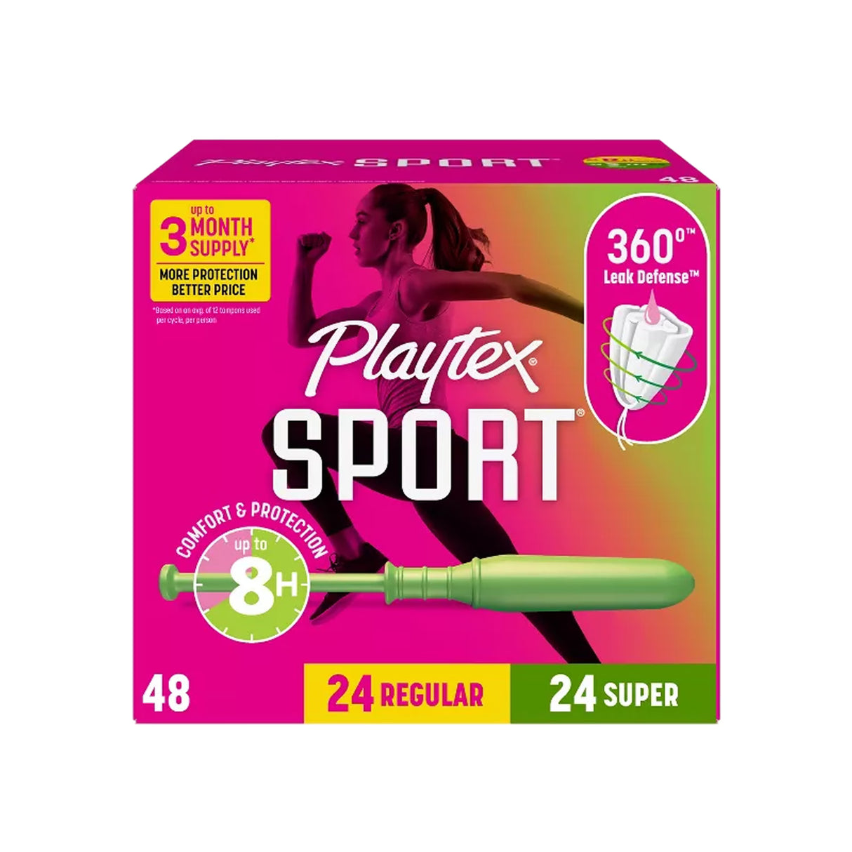 Playtex Sport Tampons Multipack – 48 Count – 6 Pack