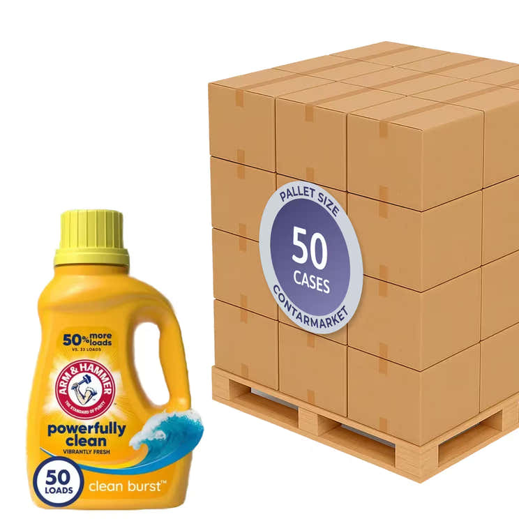 Arm &amp; Hammer Clean Burst Liquid Laundry Detergent – 50 fl oz – 8 Pack - 50 cases pallet | Arm &amp; Hammer - Pallets