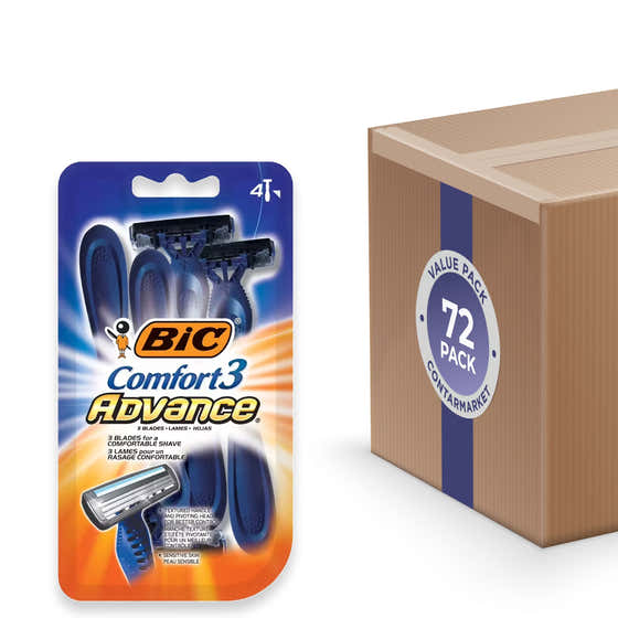 BIC Comfort 3 Advance Men's Disposable Razors - 4 Ct - 72 Pack | Bic - Health &amp; Beauty - Wholesale