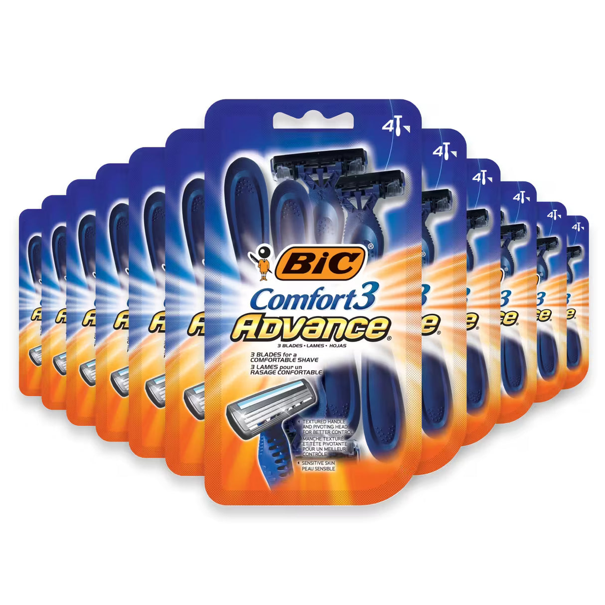 BIC Comfort 3 Advance Men's Disposable Razors - 4 Ct - 72 Pack