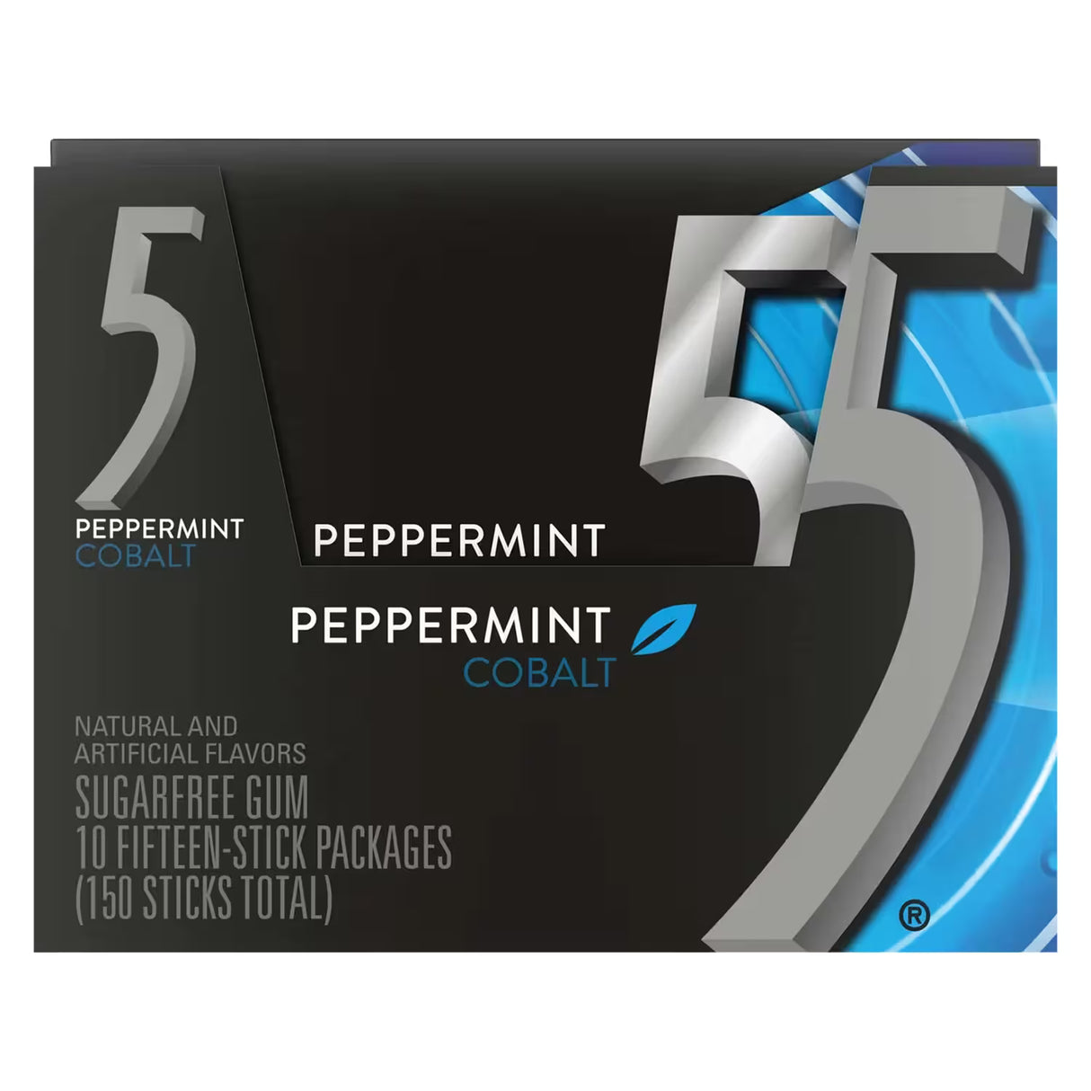 Wrigley's 5 Gum Peppermint Cobalt Chewing Gum – 15 Pieces – 120 Pack