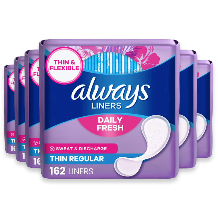 Always Daily Fresh Thin Panty Liners Regular Unscented - 162 Ct - 6 Pack | Always - Wholesale