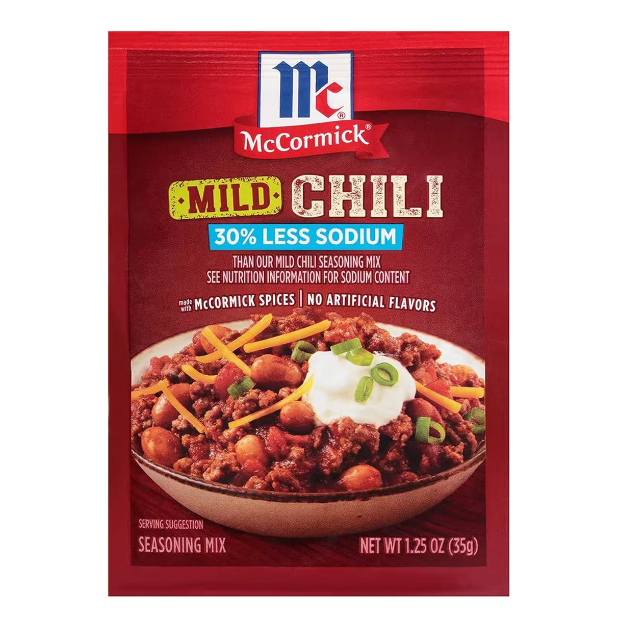 McCormick Seasoning Mix Chili, Less Sodium – 1.25 oz – 12 Pack