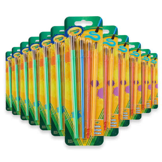Crayola Paint Brush Set 4 Count Natural Hair Brushes - 12 Pack | Crayola - New Arrivals