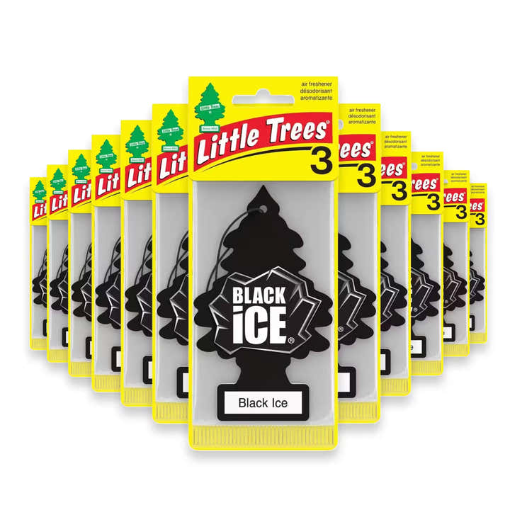 Little Trees Hanging Car Air Freshener, Black Ice – 3 Ct – 96 Pack | Little Trees - Pre Order