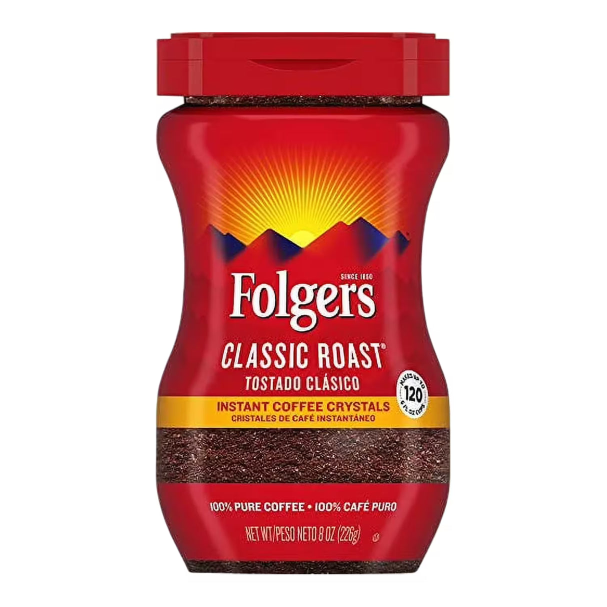 Folgers Classic Roast Instant Coffee – 8 Oz – 6 Pack