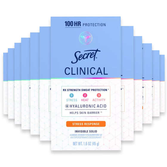 Secret Clinical Strength Antiperspirant and Deodorant, Stress Response, Invisible Solid - 1.6 oz - 12 Pack | Secret - Secret