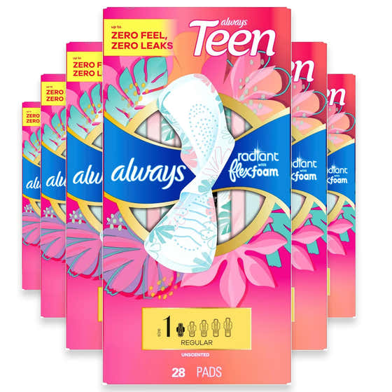 Always Regular Maxi Teen Pads with Wings - 28 Ct - 6 Pack | Always - Always