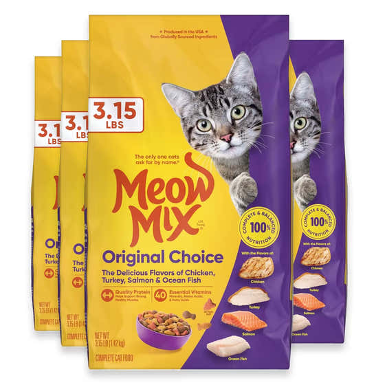 Meow Mix Original Choice Dry Cat Food – 3.15 lb – 4 Pack | Meow Mix - Pet Supplies