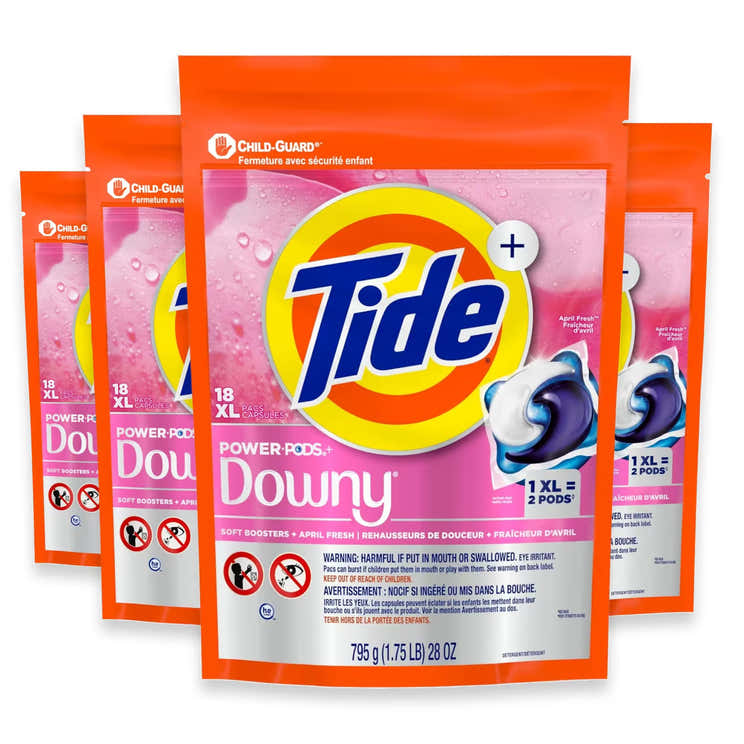 Tide Power PODS Laundry Detergent Pacs with Downy – 18 Count – 4 Pack | Tide - Pre Order