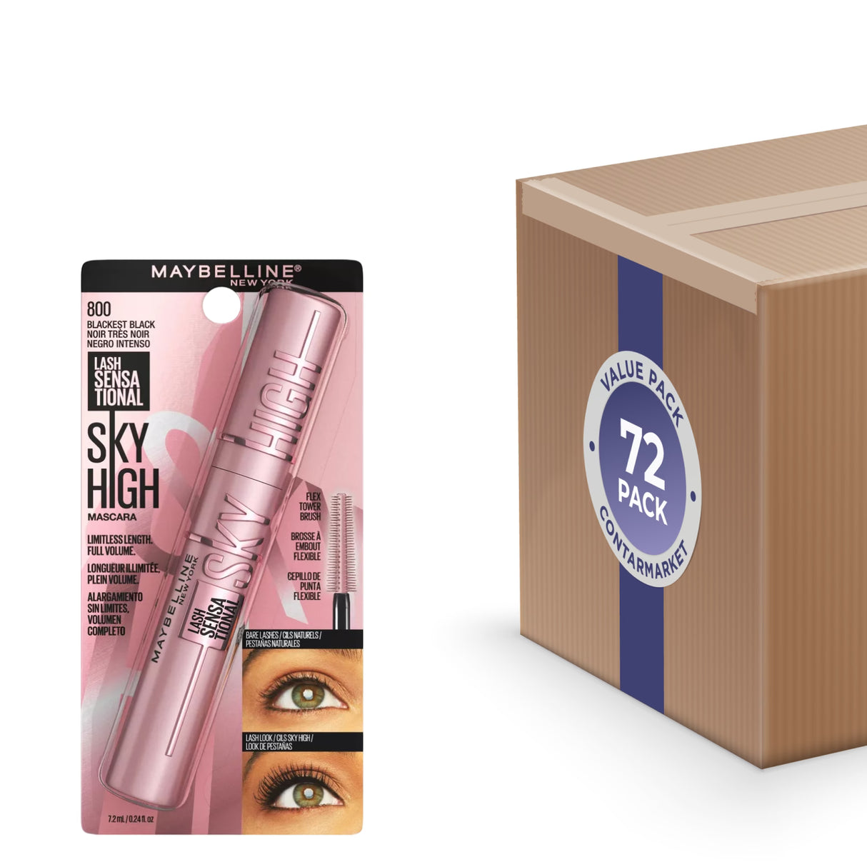 Maybelline Sky High Blackest Black Mascara - 72 Pack