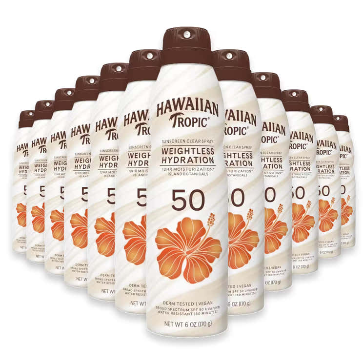 Hawaiian Tropic Silk Hydration Clear Spray SPF50, 6oz - 12 Pack | Hawaiian Tropic - Pre Order