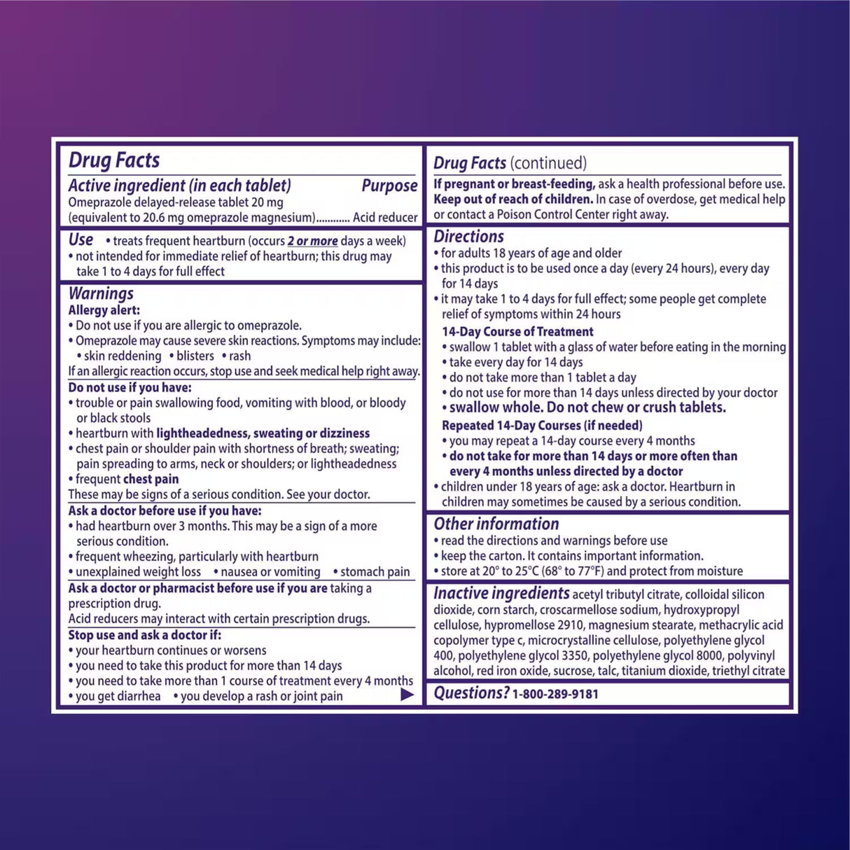 Prilosec OTC 20 mg Acid Reducer Tablets - 14 Ct - 24 Pack