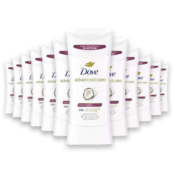 Dove Advanced Care Antiperspirant Deodorant Stick Caring Coconut - 2.6 Oz - 12 Pack | Dove - Deodorant Wholesale