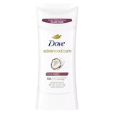 Dove Advanced Care Antiperspirant Deodorant Stick Caring Coconut - 2.6 Oz - 12 Pack