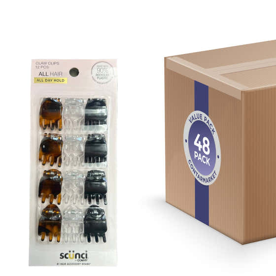 Scunci - Mini Hair Jaw Clips, Assorted Colors 12 Ct - 48 Pack | Scunci - Apparel &amp; Accessories