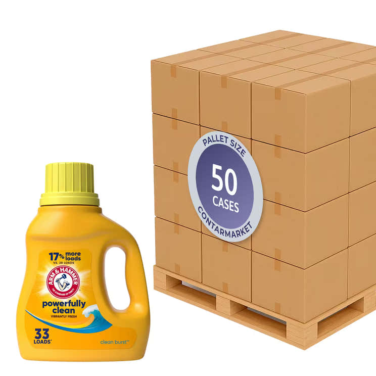 Arm &amp; Hammer Clean Burst Liquid Laundry Detergent – 33 fl oz – 8 Pack - 50 cases pallet | Arm &amp; Hammer - Pallets