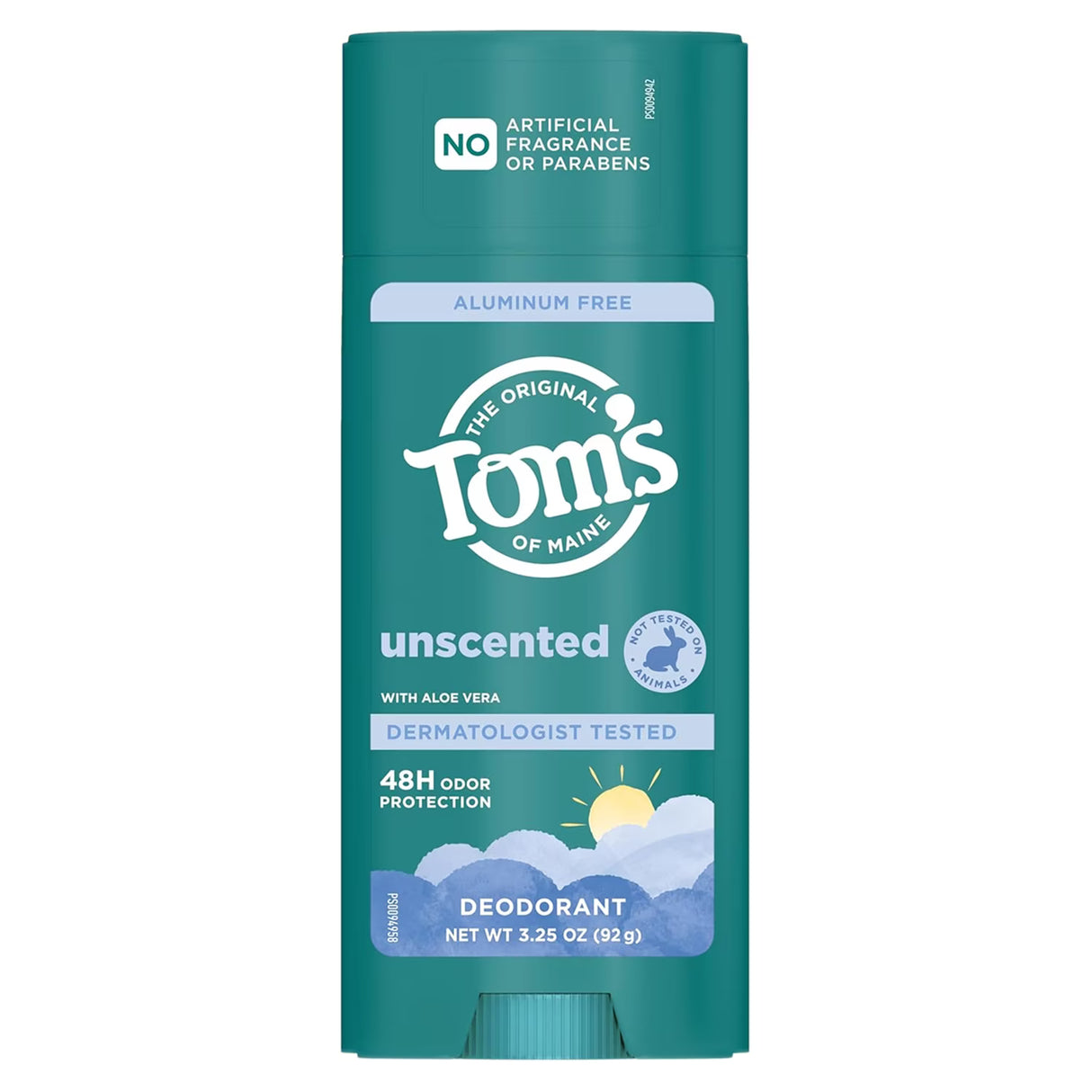 Tom’s of Maine Unscented Aluminum-Free Deodorant Stick - 3.25 oz - 12 Pack