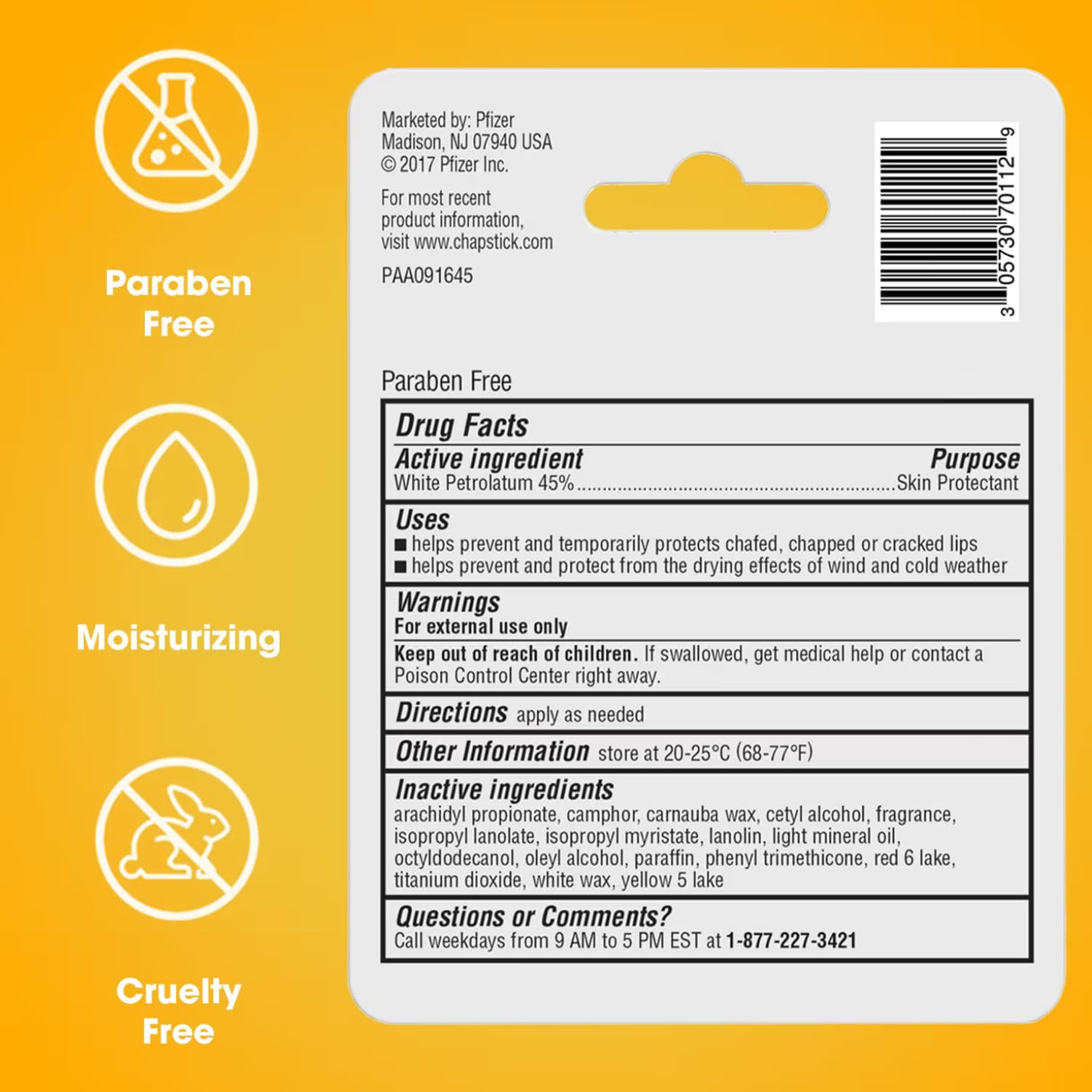 ChapStick - Classic, Regular Flavor, Skin Protectant Lip Balm Tube - 0.15 Oz - 12 Pack