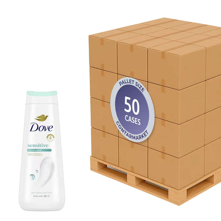 Dove Body Wash Sensitive Skin – 20 fl oz – 4 Pack - 50 cases pallet | Dove - Pallets