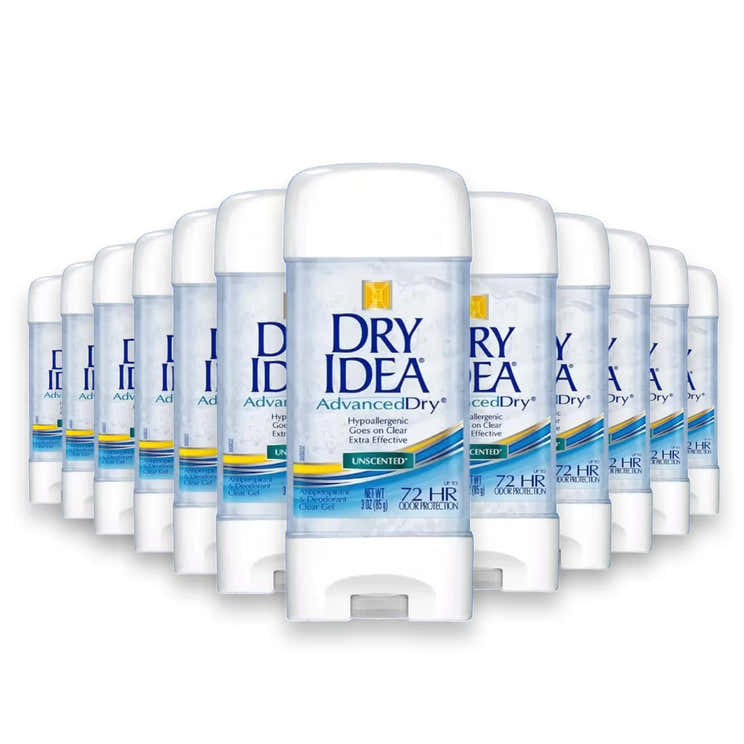 Dry Idea - Advanced Deodorant Gel, Unscented - 3 Oz - 12 Pack | Dry Idea - Pre Order