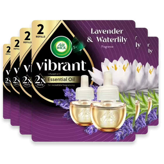 Air Wick Scented Oil Refill Lavender &amp; Waterlily – 0.67 oz – 6 Pack | Air Wick - Household - Wholesale