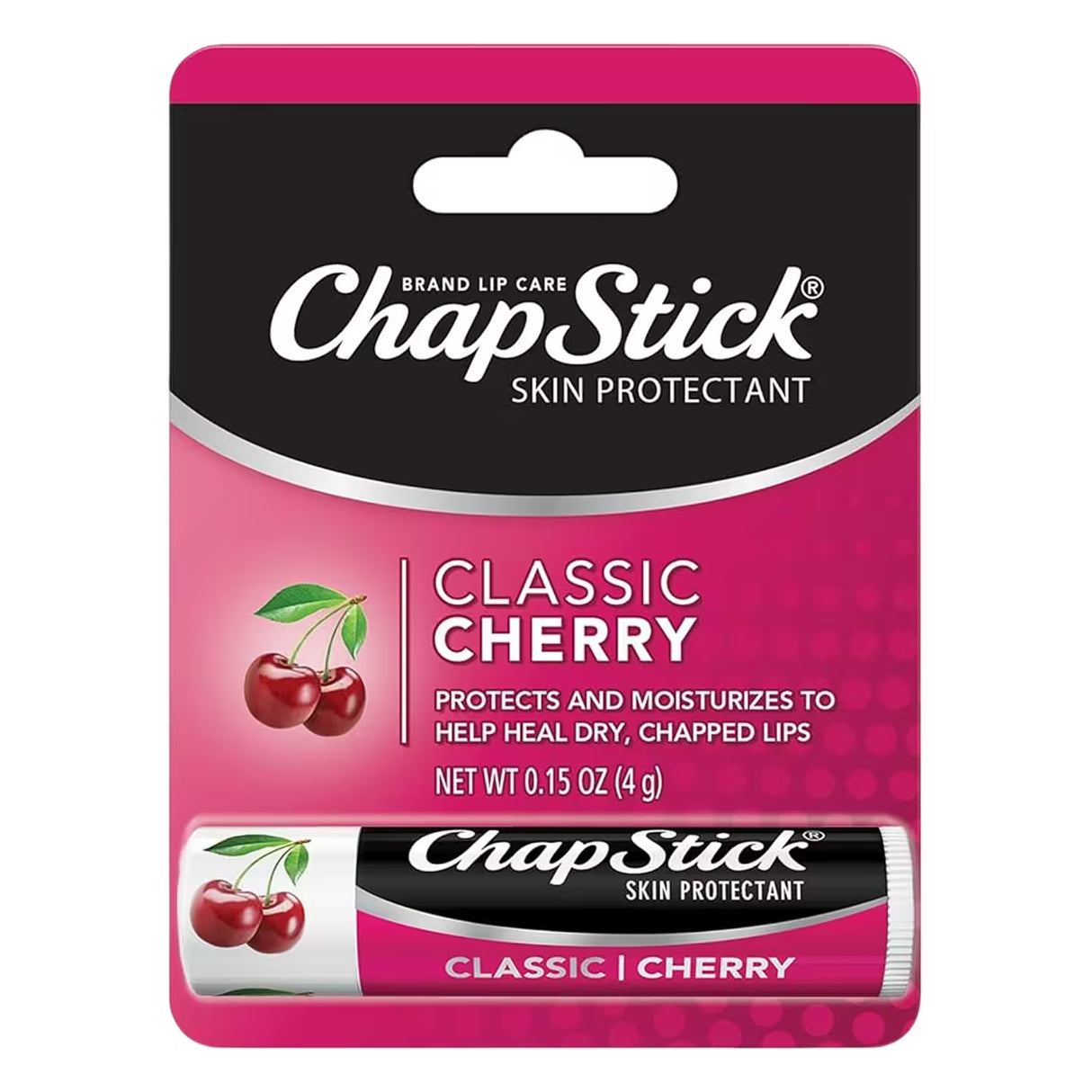 ChapStick - Classic Cherry Flavor Skin Protectant Flavored Lip Balm Tube 0.15 oz -  12 Pack