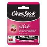 ChapStick - Classic Cherry Flavor Skin Protectant Flavored Lip Balm Tube 0.15 oz -  12 Pack
