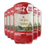 Old Spice Antiperspirant and Deodorant, Timber and Sandalwood, 2.6 oz Twin Pack - 6 Pack