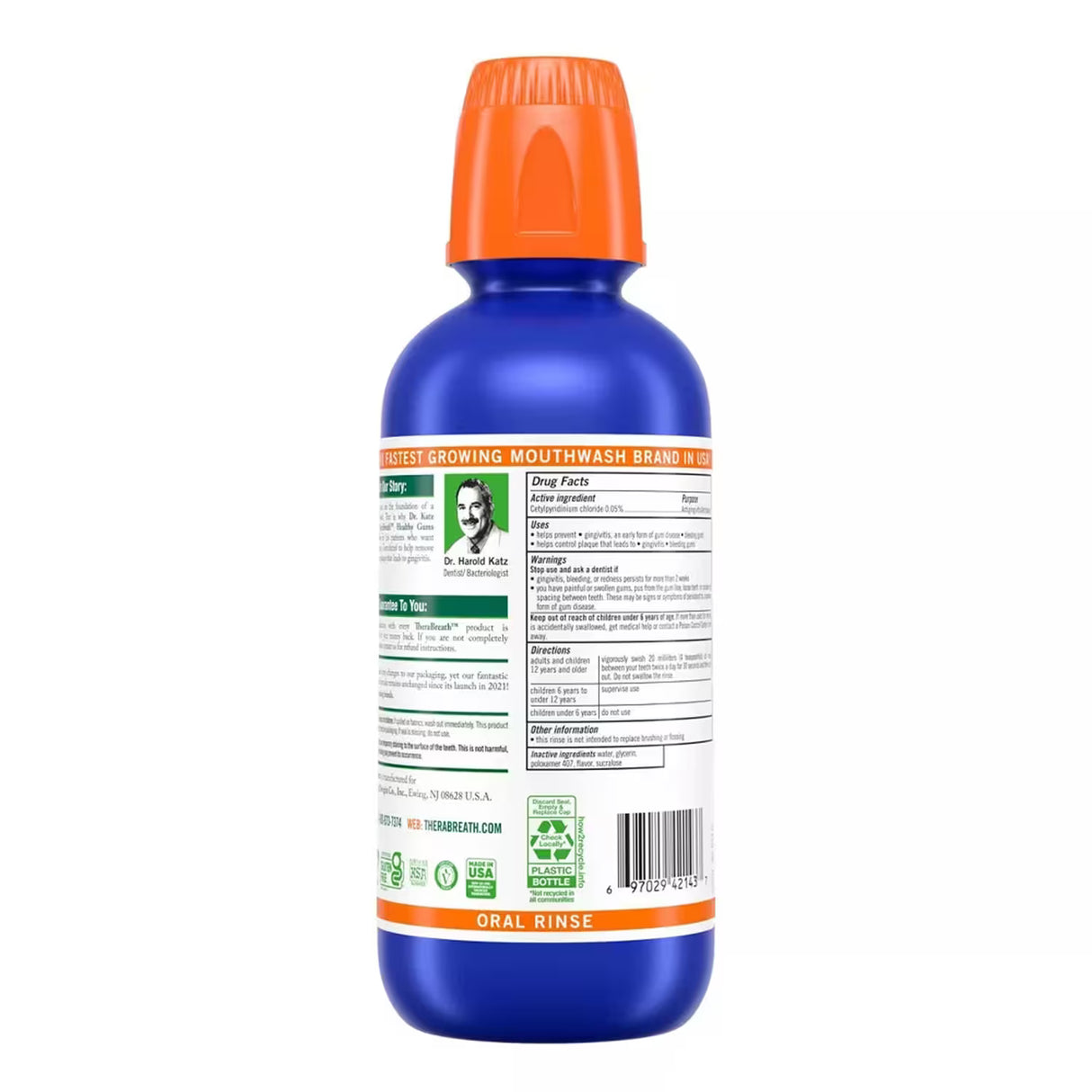 TheraBreath Clean Mint Oral Rinse – 16 oz – 12 Pack