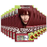 Garnier Nutrisse Ultra Color Permanent Hair Color Kit, #R3 Light Intense Auburn - 12 Pack