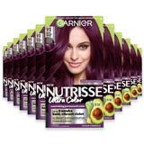 Garnier Nutrisse Ultra Color Permanent Hair Color Kit, #V2 Dark Intense Violet - 12 Pack