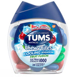 TUMS Chewy Bites Cooling Sensation Ultra Strength Antacid Tablets Fruit Fusion, 28 Ct - 24 Pack