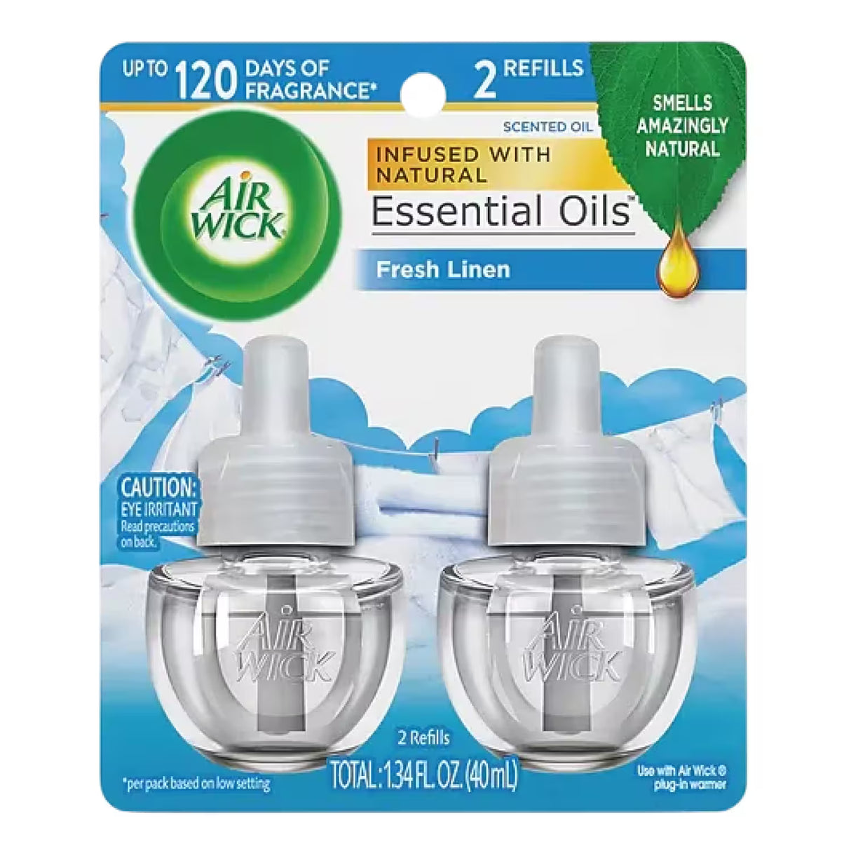 Air Wick Scented Oil Refill Fresh Linen – 2 Count – 6 Pack