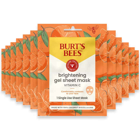 Burt's Bees Brightening Biocellulose Gel Face Mask – Single Use – 48 Pack | Burt's Bees - Skincare