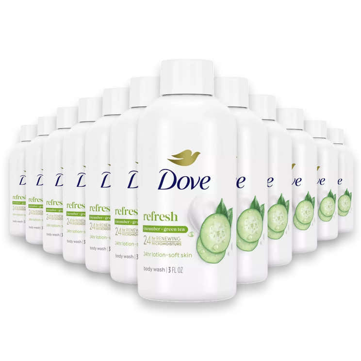 Dove - Go Fresh Cool Moisture Body Wash, Cucumber &amp; Green Tea Scent - 3.0 Oz - 24 Pack | Dove - Pre Order