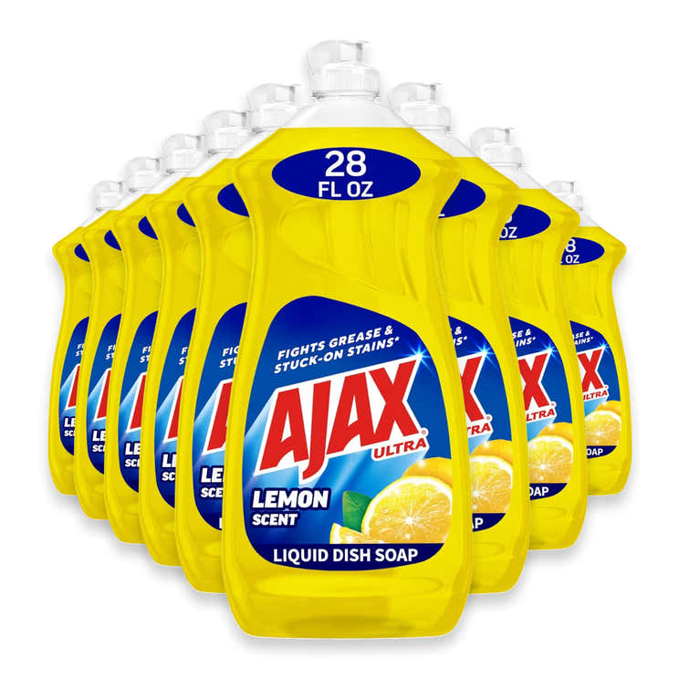 Ajax Super Degreaser Lemon Dish Liquid - 28 oz - 9 Pack | Ajax - Wholesale